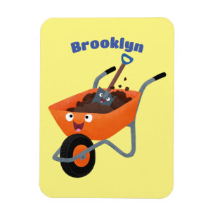 Imán Ilustracion de personalizado de carretilla naranja