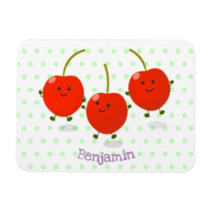 Imán Ilustracion de personalizado de cerezas rojas de s