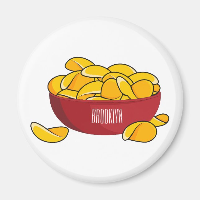 Imán Ilustracion de personalizado de chips de papa (Frente)