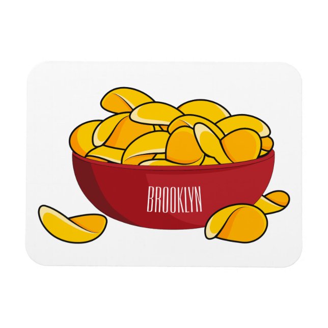 Imán Ilustracion de personalizado de chips de papa (Horizontal)