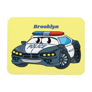 Imán Ilustracion de personalizado de coche de policía f