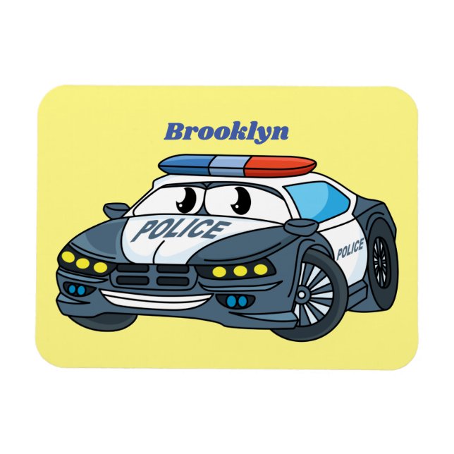 Imán Ilustracion de personalizado de coche de policía f (Horizontal)