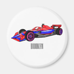 Imán Ilustracion de personalizado de coches de carreras