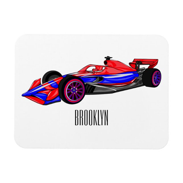 Imán Ilustracion de personalizado de coches de carreras (Horizontal)