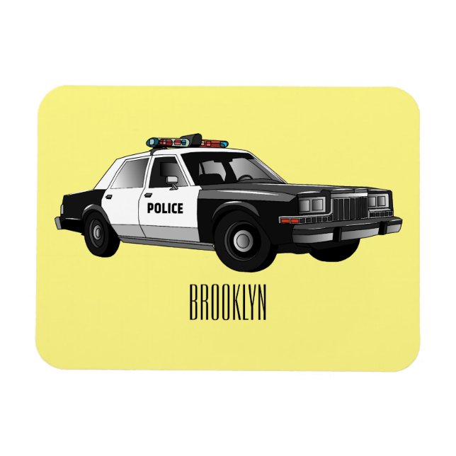 Imán Ilustracion de personalizado de coches de policía (Horizontal)