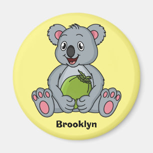 Imán Ilustracion de personalizado de coco y koala cuta