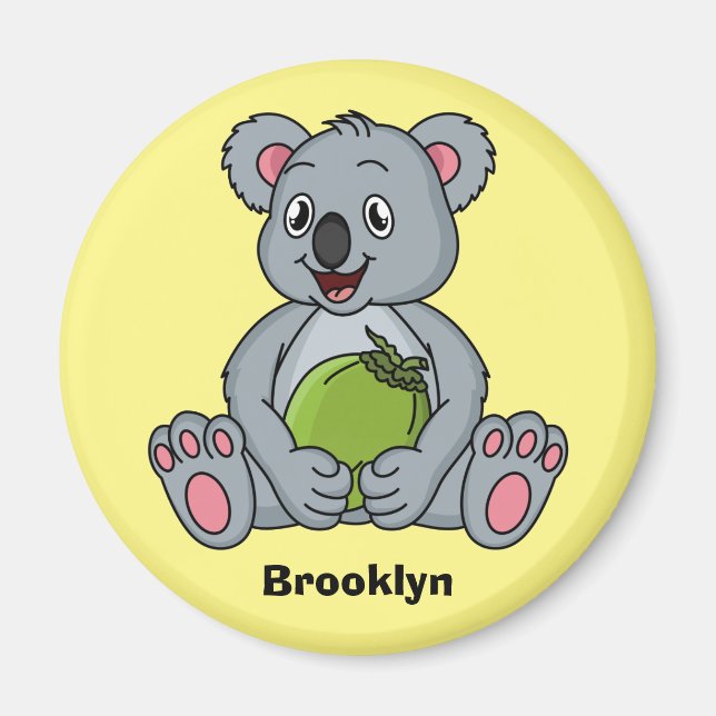 Imán Ilustracion de personalizado de coco y koala cuta (Frente)