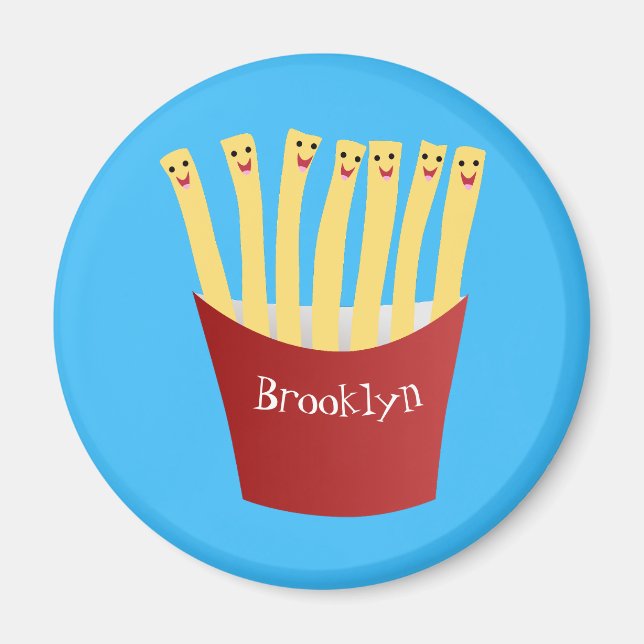 Imán Ilustracion de personalizado de comida rápida de p (Frente)