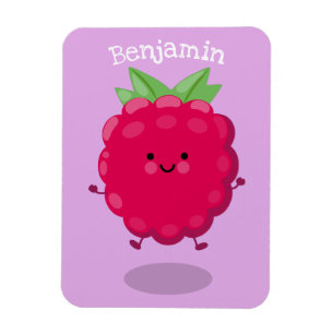 Imán Ilustracion de personalizado de frambuesa alegre