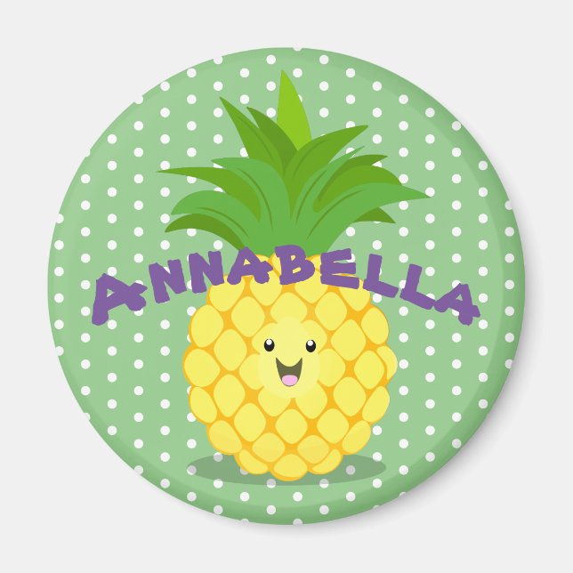 Imán Ilustracion de personalizado de fruta tropical de  (Frente)