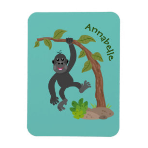 Imán ilustracion de personalizado de gorila feliz bebé