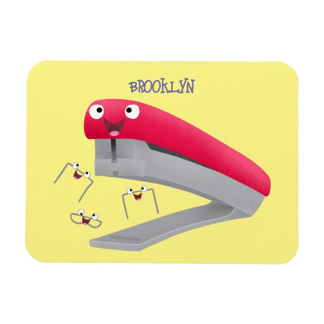 Imán Ilustracion de personalizado de grapadora de color (Horizontal)