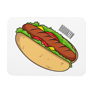 Imán Ilustracion de personalizado de hot dog