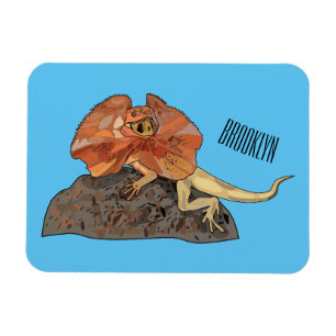 Imán Ilustracion de personalizado de lagarto de cuello 