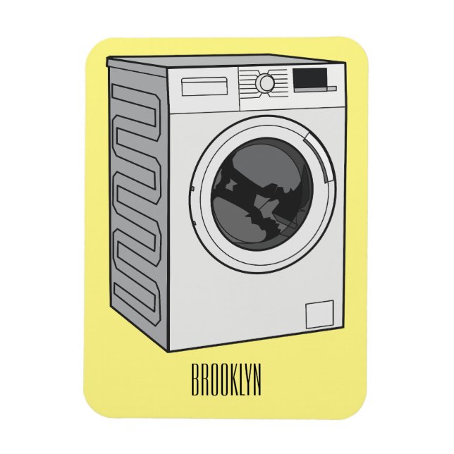 Imán Ilustracion de personalizado de lavadora (Vertical)