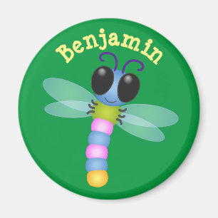 Imán Ilustracion de personalizado de libélula corta