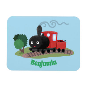 Imán Ilustracion de personalizado de locomotora de trac