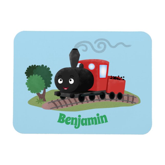 Imán Ilustracion de personalizado de locomotora de trac (Horizontal)