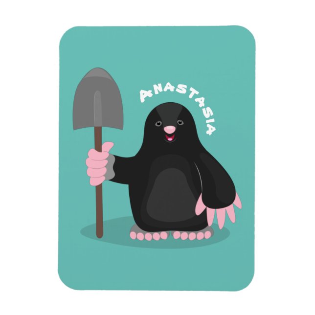 Imán Ilustracion de personalizado de lunar feliz (Vertical)