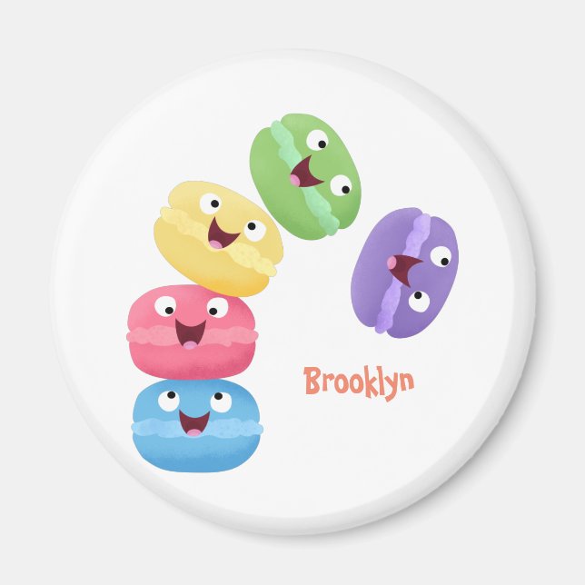 Imán Ilustracion de personalizado de macarons graciosos (Frente)