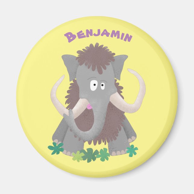 Imán Ilustracion de personalizado de mamut bobo gracios (Frente)