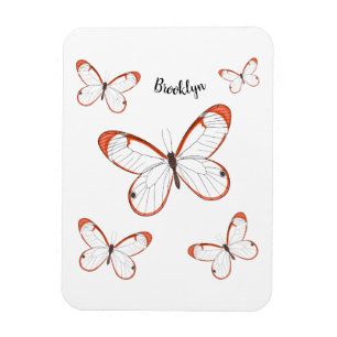 Imán Ilustracion de personalizado de mariposa de vidrio