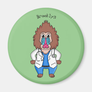 Imán Ilustracion de personalizado de médica de mandril