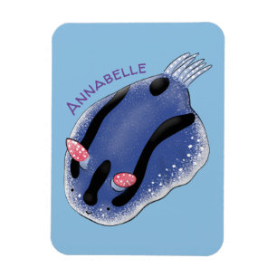 Imán Ilustracion de personalizado de nudibranquias azul