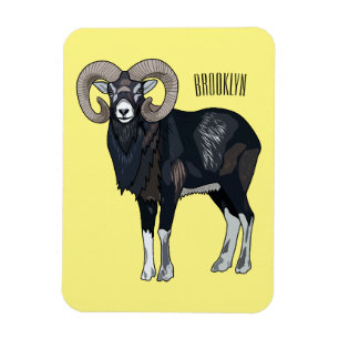 Imán Ilustracion de personalizado de ovino Mouflon
