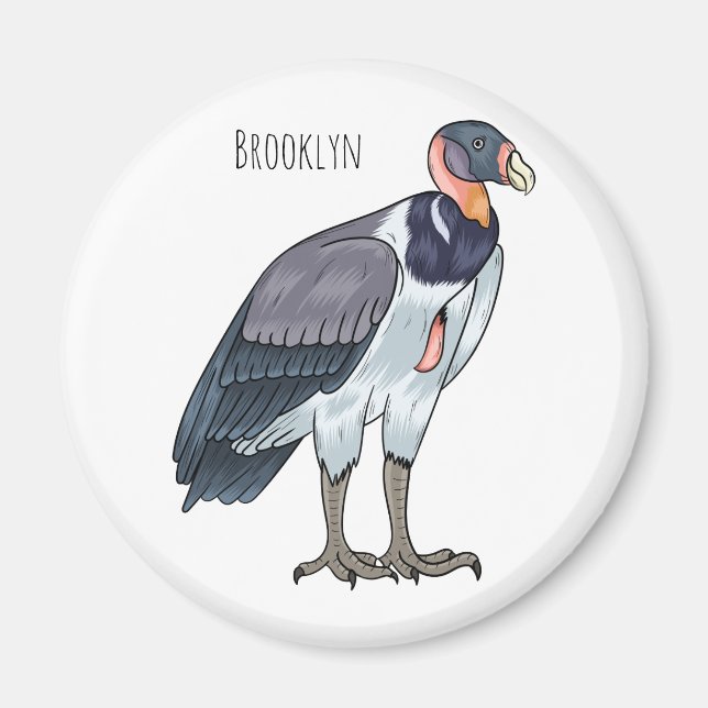 Imán Ilustracion de personalizado de pájaro buitre rey (Frente)