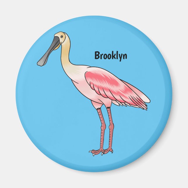 Imán Ilustracion de personalizado de pájaro cucharón de (Frente)
