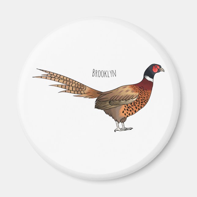 Imán Ilustracion de personalizado de pájaro de cuello a (Frente)