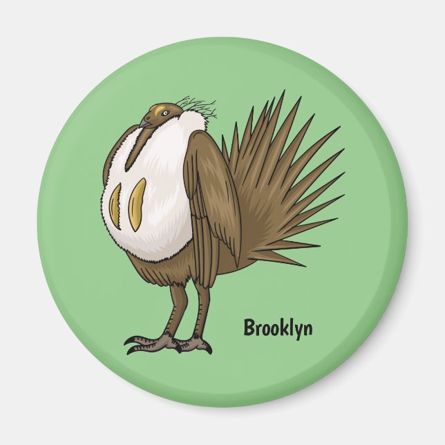 Imán Ilustracion de personalizado de pájaro de gran sab (Frente)