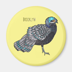Imán Ilustracion de personalizado de pájaro de pavo rea