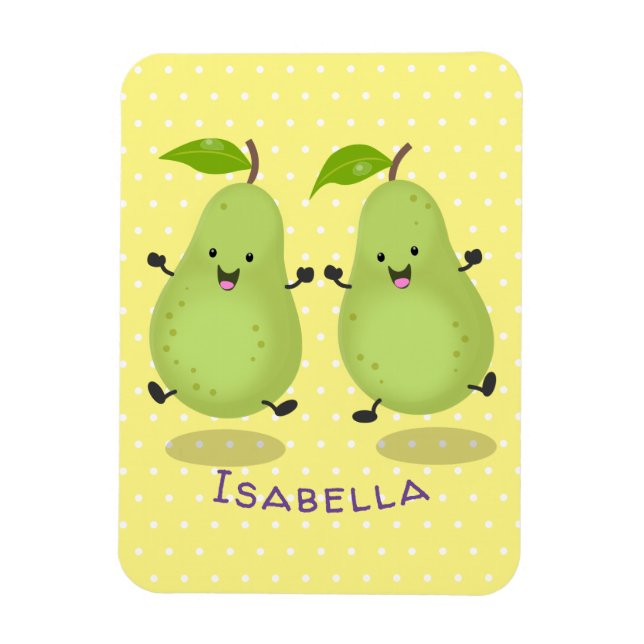 Imán Ilustracion de personalizado de par de pera cúpula (Vertical)