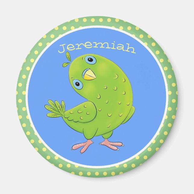 Imán Ilustracion de personalizado de paracaídas verde l (Frente)