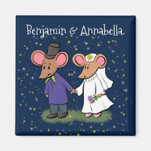 Imán Ilustracion de personalizado de pareja de ratones