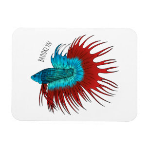 Imán Ilustracion de personalizado de peces de cola cruz