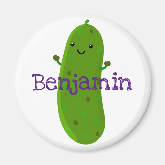 Imán Ilustracion de personalizado de pepinillo verde li (Frente)