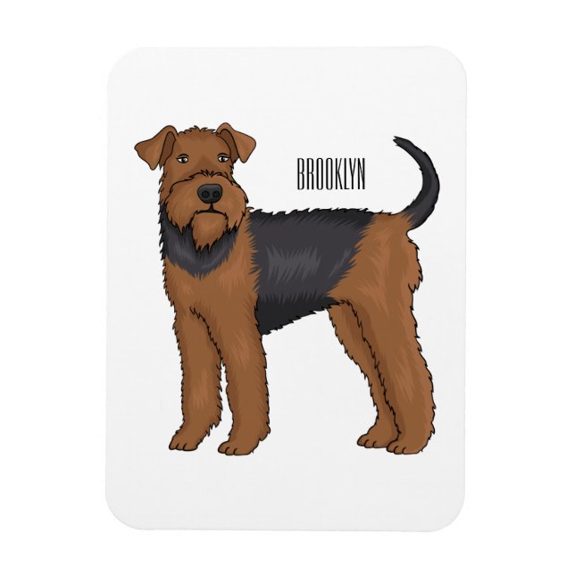 Imán Ilustracion de personalizado de perro Airedale ter (Vertical)