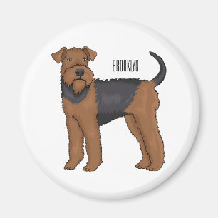 Imán Ilustracion de personalizado de perro Airedale ter