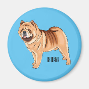 Imán Ilustracion de personalizado de perro Chow Chow