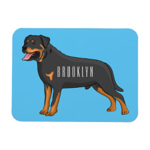 Imán Ilustracion de personalizado de perro de Rottweile