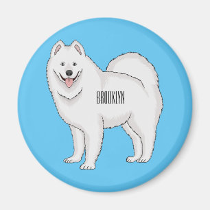 Imán Ilustracion de personalizado de perro de Samoyed