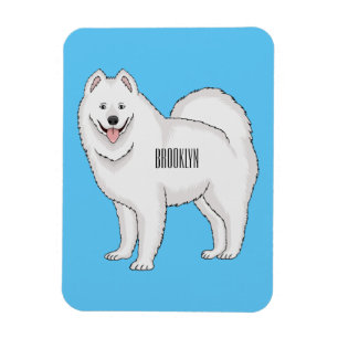 Imán Ilustracion de personalizado de perro de Samoyed