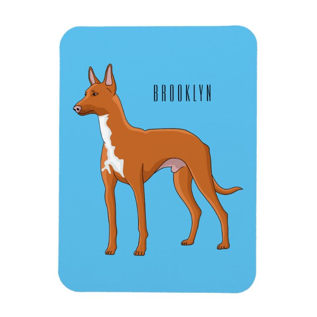 Imán Ilustracion de personalizado de perro perrito (Vertical)