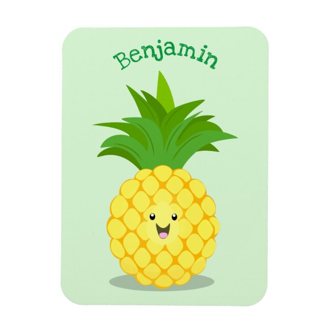 Imán Ilustracion de personalizado de piña cuta (Vertical)