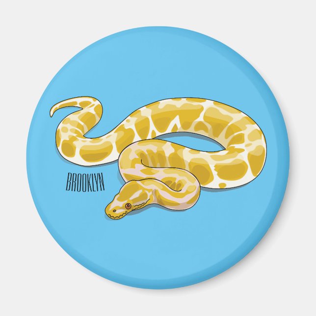 Imán Ilustracion de personalizado de pitón birmano (Frente)