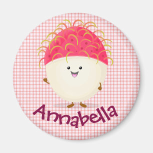 Imán Ilustracion de personalizado de rambután rosa aleg