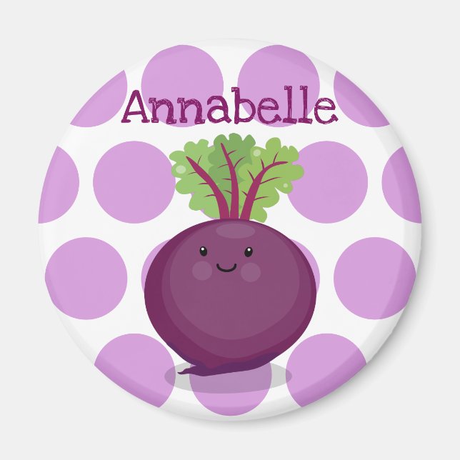 Imán Ilustracion de personalizado de remolacha morada f (Frente)